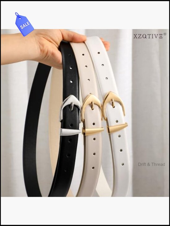 Genuine Leather Belt with Gold Buckle for Jeans Dresses main image 6